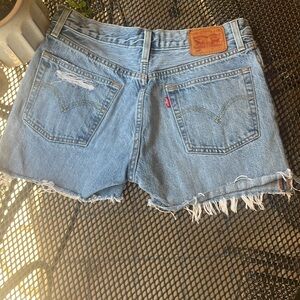 Levi's Light Blue Distressed Jean Shorts